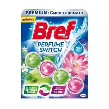 Средство для чистки унитаза Bref смена аромата яблоня-лотос 50 гр