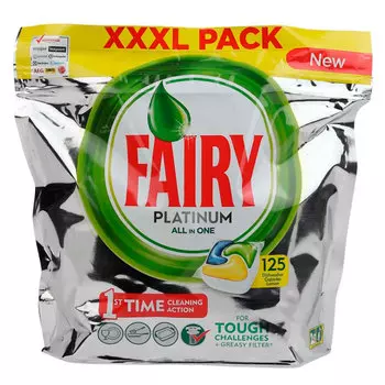 Средство для посудомоечных машин Fairy Platinum All In One 125 капсул