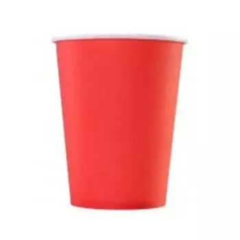 Стакан красный картон 0,165 литра 100 шт. в уп.