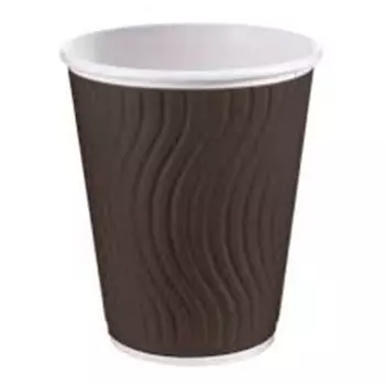 Стаканы 200 мл Волна черный картон 37 шт