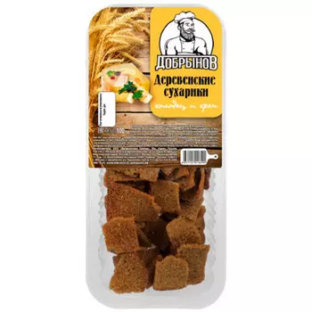 Сухарики деревенские Добрынов с холодецом и хреном 100 гр