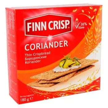 Сухарики Finn Crisp / Фин Крисп Coriander бородинские с кориандром 180гр