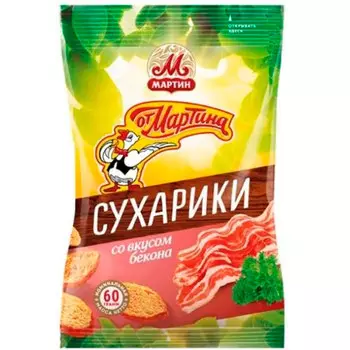 Сухарики От Мартина пшеничные бекон 60 гр