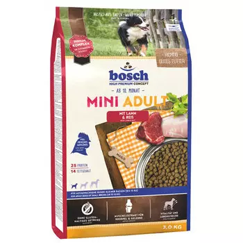 Сухой корм для собак мелких пород Bosch Mini Adult с ягнёнком и рисом 3 кг