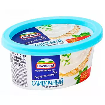 Сыр Hochland творожный сливочный 60% БЗМЖ 220 гр