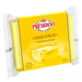Сыр President Мастер бутербродов Мааздам БЗМЖ 150 гр