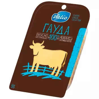 Сыр Valio Гауда нарезка 48% БЗМЖ 120 гр