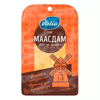 Сыр Valio Маасдам 45% нарезка БЗМЖ 120 гр
