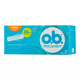 Тампоны О.b. pro comfort super 4 капли 32 шт