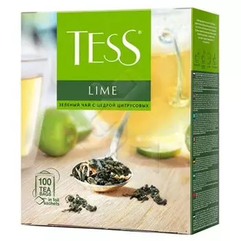 Tess / Тесс Lime зеленый с лаймом (100пак.)