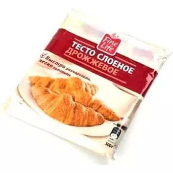 Тесто Fine Life слоеное дрожжевое 2*500 гр