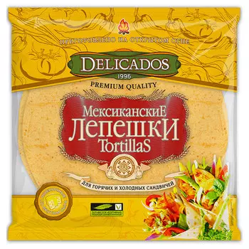 Тортилья Delicados пшеничные со вкусом сыра 400 гр