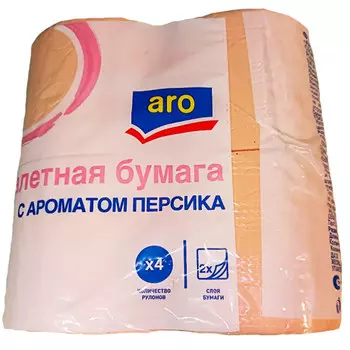 Туалетная бумага Aro с ароматом персика 2 слоя (4шт)