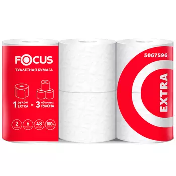 Туалетная Бумага Focus Extra белая 2 слоя (6 шт)