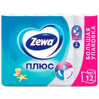 Туалетная бумага Zewa Плюс свежесть океана 2 слоя (12шт.)