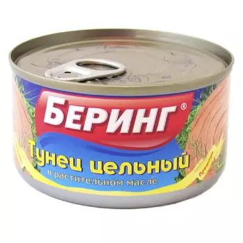 Тунец Беринг Премиум цельный в масле ж/б 200 гр