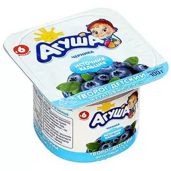 Творог Агуша черника 3,9% БЗМЖ 100 гр (4 шт)