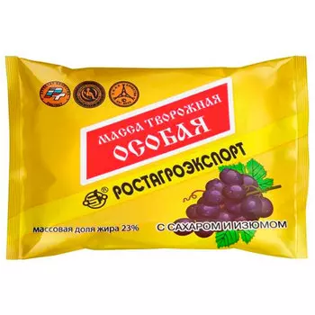 Творожная масса Ростагроэкспорт с изюмом 23% БЗМЖ 180 гр