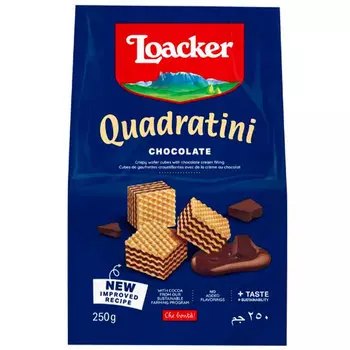 Вафли Loacker Квадратини шоколад 250 гр