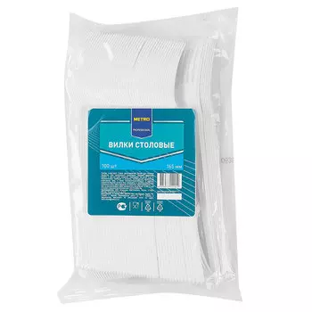 Вилка Metro Professional белая 165 мм 100 шт
