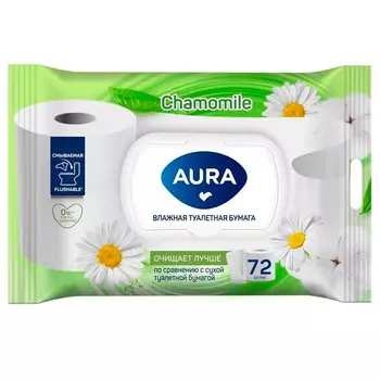 Влажная туалетная бумага Aura 72 шт.