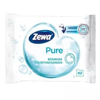 Влажная туалетная бумага Zewa Pure 42 листа