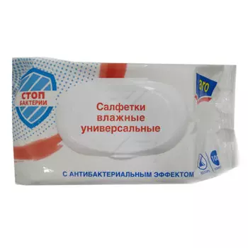 Влажные салфетки Aro универсальные с антибактериальным эффектом 100 шт