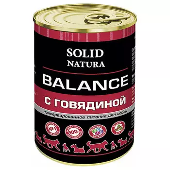 Влажный корм для собак Solid Natura Balance с говядиной 340 гр