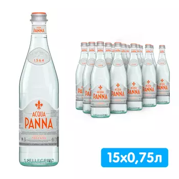 Вода Acqua Panna 0.75 литра, без газа, стекло, 15 шт. в уп.