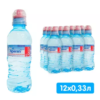 Вода Апаран 0.33 литра, спорт, без газа, пэт, 12 шт. в уп.