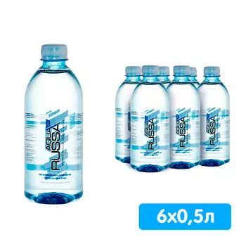 Вода Aqua Russa 0.5 литра, без газа, пэт, 6 шт. в уп.