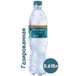 Вода Aquanika 0.618 литра, газ, пэт, 12 шт. в уп.