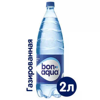 Вода BonAqua / БонАква 2 литра, газ, пэт, 6 шт. в уп.