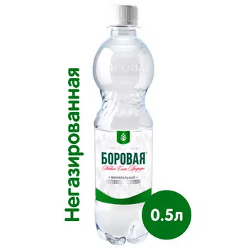 Вода Боровая лечебно-столовая 0.5 литра, без газа, пэт, 12 шт. в уп.
