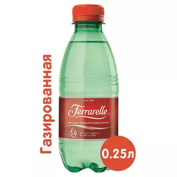 Вода Ferrarelle 0.25 литра, газ, пэт, 24 шт. в уп.