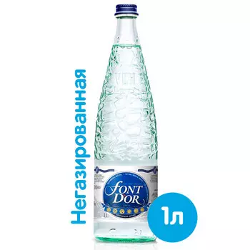 Вода Fontdor 1 литр, без газа, стекло, 12 шт. в уп.