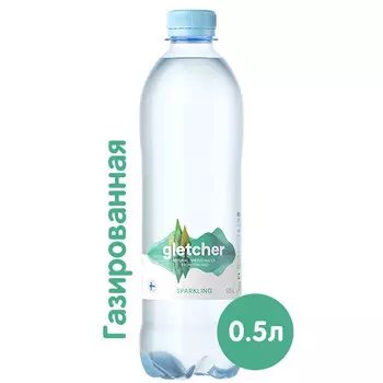 Вода Gletcher родниковая 0.5 литра, газ, пэт, 12 шт. в уп.