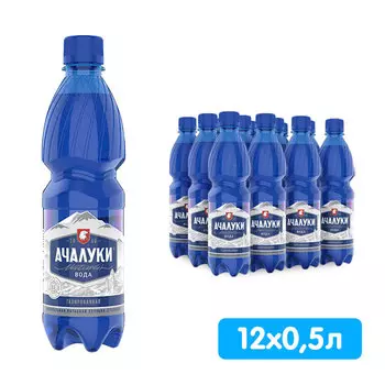 Вода лечебно-столовая Ачалуки 0.5 литра, газ, пэт, 12 шт. в уп.