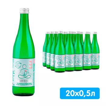 Вода Лысогорская 0.5 литра, газ, стекло, 20 шт. в уп.