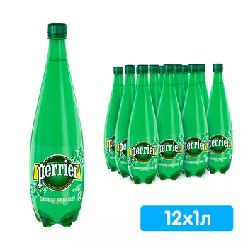 Вода Perrier / Перье 1 литр, газ, пэт, 6 шт. в уп.