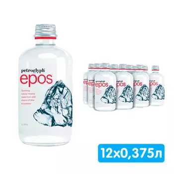 Вода Petroglyph Epos 0.375 литра, газ, стекло, 12 шт. в уп.