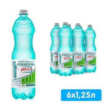 Вода Pokrovska 1.25 литра, без газа, пэт, 6 шт. в уп.
