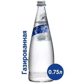 Вода San Benedetto 0.75 литра, газ, стекло, 12 шт. в уп.