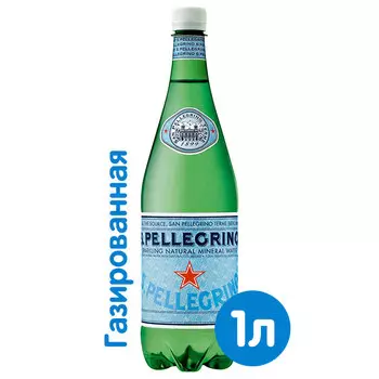 Вода San Pellegrino 1 литр, газ, пэт, 6 шт. в уп.