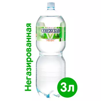 Вода Сенежская 3 литра, без газа, пэт, 6 шт. в уп.