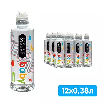 Вода Sienergy Baby для детей 0+ Спорт 0.38 литра, без газа, пэт, 12 шт. в уп.