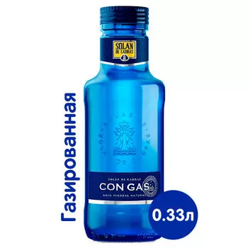 Вода Solan de Cabras 0,33 литра, газ, стекло, 24 шт. в уп.