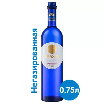 Вода Tassay Еxcellent 0.75 литра, без газа, стекло, 6 шт. в уп.