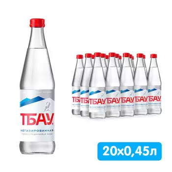 Вода Тбау 0.45 литра, без газа, стекло, 20 шт. в уп.