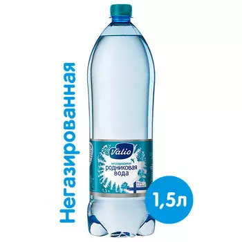 Вода Valio 1,5 литра, без газа, пэт, 6 шт. в уп.